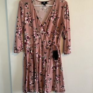 IZ Byer Pink Floral Midi Dress | X-Large | NWT